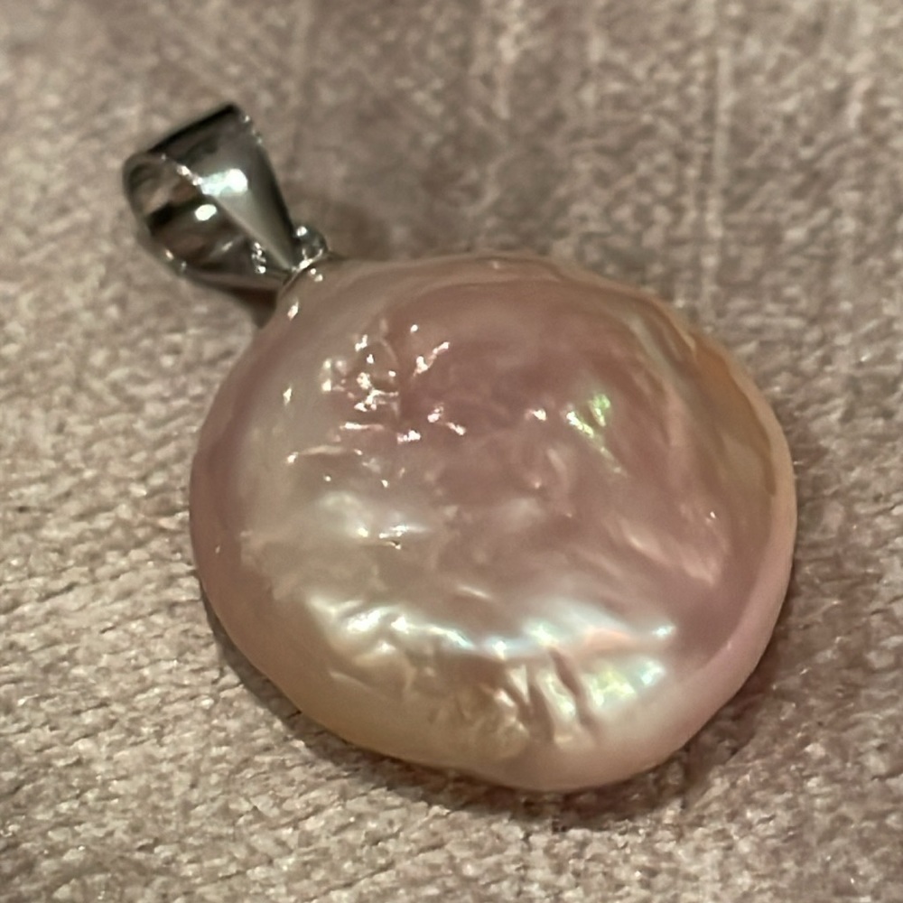 Keshi Pearl Pendant Sterling Silver 925 clasp